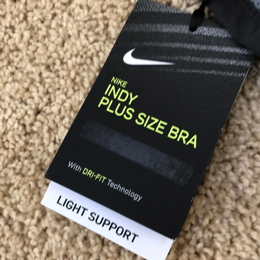 NWT! Nike grey with black padded sports bra